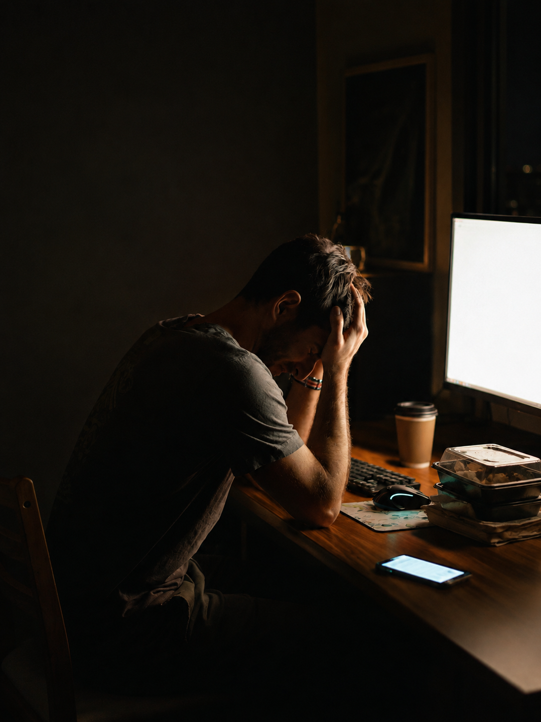 Modern desk work and everyday stress